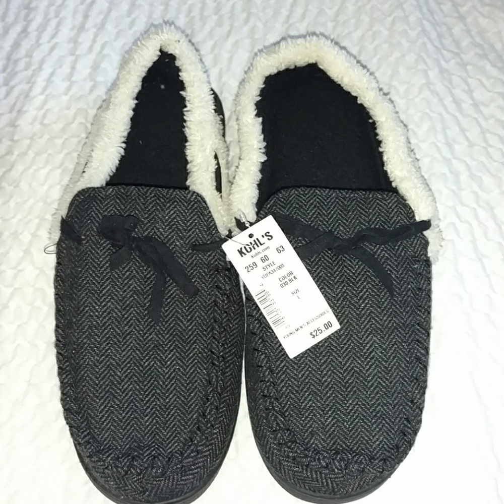 Men's Kohl's Slippers/ Gray Cozy Warm Slippers